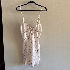 Vintage White and Red Mini Slip Dress- BEAUTIFUL